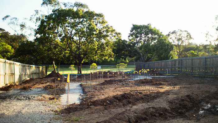 A block of land in Brisbane ready for foundation for a new loan