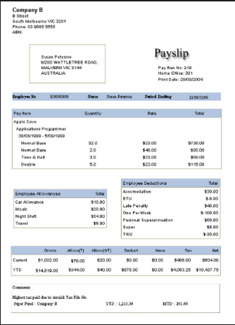 An Example Payslip