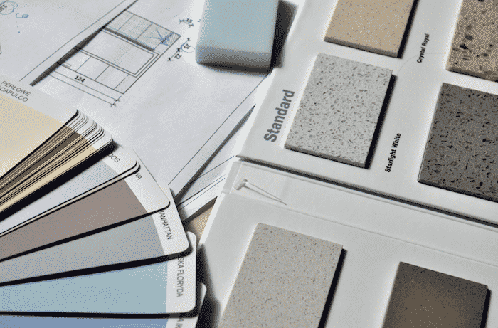 Colour samples for renovating a home
