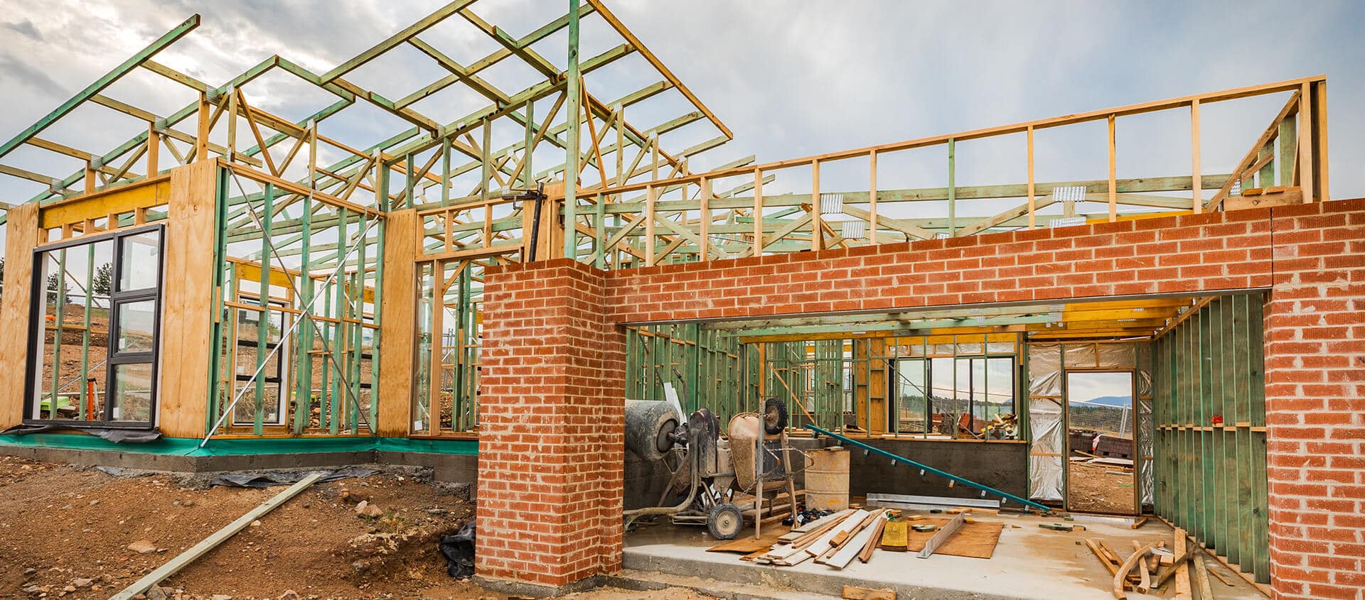 The structure of a new home in build in Brisbane